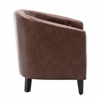 CRO Decor PU Leather Tufted Barrel ChairTub Chair (Brown)