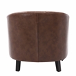 CRO Decor PU Leather Tufted Barrel ChairTub Chair (Brown)
