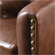 CRO Decor PU Leather Tufted Barrel ChairTub Chair (Brown)