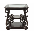CRO Decor 26.3 in. Dark Brown MDF Square Top Glass End Table