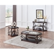 CRO Decor 26.3 in. Dark Brown MDF Square Top Glass End Table