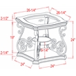 CRO Decor 26.3 in. Dark Brown MDF Square Top Glass End Table