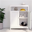 CRO Decor Bathroom Standing Storage with Double Shutter Doors Cabinet-White