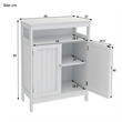 CRO Decor Bathroom Standing Storage with Double Shutter Doors Cabinet-White