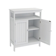 CRO Decor Bathroom Standing Storage with Double Shutter Doors Cabinet-White