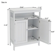 CRO Decor Bathroom Standing Storage with Double Shutter Doors Cabinet-White