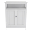 CRO Decor Bathroom Standing Storage with Double Shutter Doors Cabinet-White