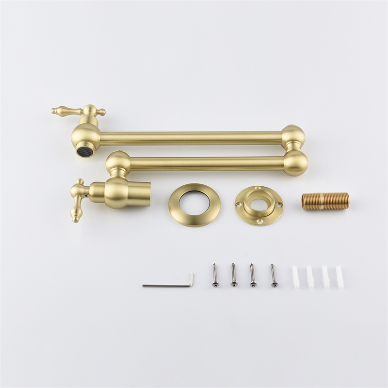 CRO Decor Pot Filler Faucet Brass  Wall Mount in Gold