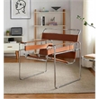CRO Decor Amber recycled leather Club Steel Frame Armchair (Saddle Leather)