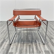 CRO Decor Amber recycled leather Club Steel Frame Armchair (Saddle Leather)