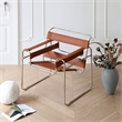 CRO Decor Amber recycled leather Club Steel Frame Armchair (Saddle Leather)