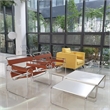 CRO Decor Amber recycled leather Club Steel Frame Armchair (Saddle Leather)