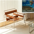 CRO Decor Amber recycled leather Club Steel Frame Armchair (Saddle Leather)