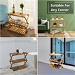 CRO Decor 3 Tiers Wooden Plants Stand Foldable Shoe Rack Multipurpose (Natural)