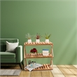 CRO Decor 3 Tiers Wooden Plants Stand Foldable Shoe Rack Multipurpose (Natural)