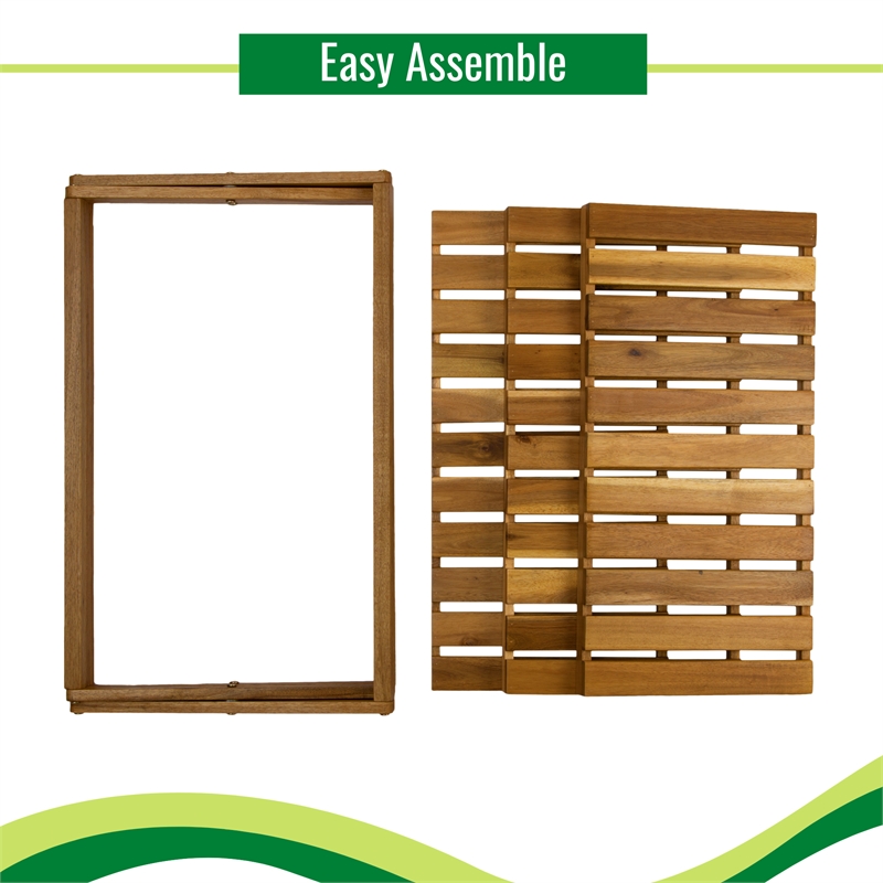 CRO Decor 3 Tiers Wooden Plants Stand Foldable Shoe Rack Multipurpose (Natural)