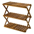 CRO Decor 3 Tiers Wooden Plants Stand Foldable Shoe Rack Multipurpose (Natural)