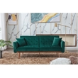 CRO Decor Modern Velvet Sofa Convertible Sleeper Sofa (Green)