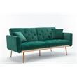 CRO Decor Modern Velvet Sofa Convertible Sleeper Sofa (Green)