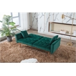 CRO Decor Modern Velvet Sofa Convertible Sleeper Sofa (Green)