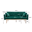 CRO Decor Modern Velvet Sofa Convertible Sleeper Sofa (Green)