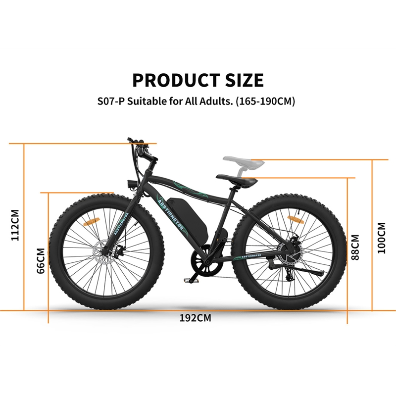 500W Electric Bike Fat Tire P7 36V 12.5AH Removable Lithium Battery for Adults
