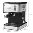 Espresso Machine 20-Bar Espresso Maker 1.5L Water Tank (Sliver)