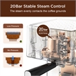 Espresso Machine 20-Bar Espresso Maker 1.5L Water Tank (Sliver)