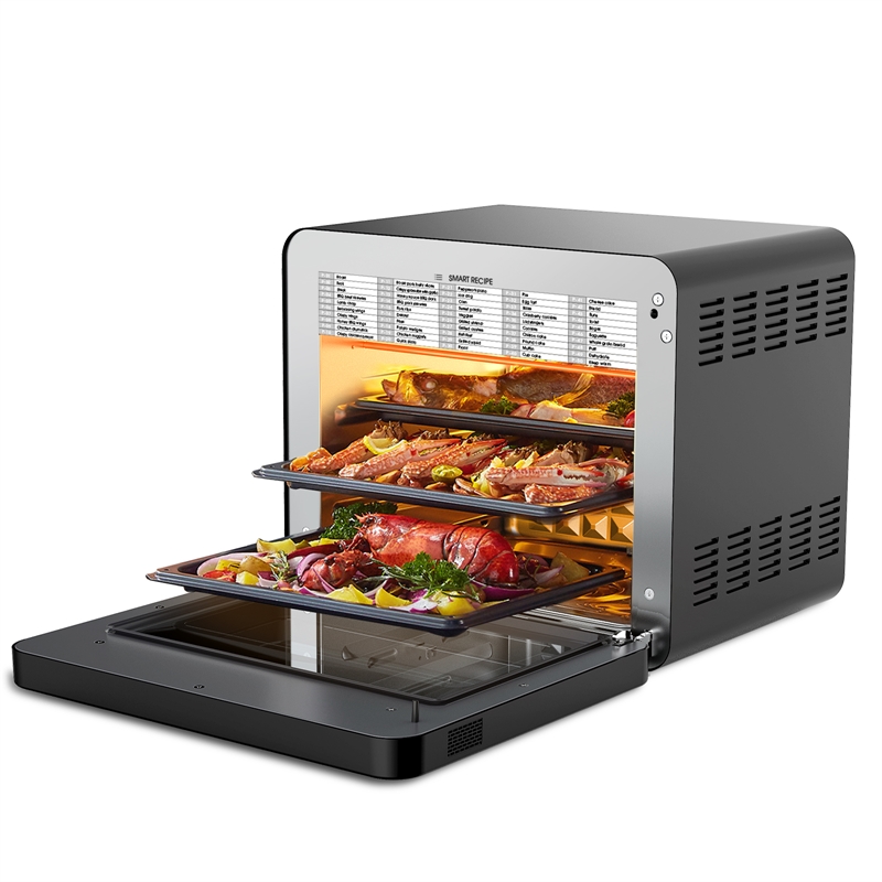 26 QT Steam Convection Oven Countertop 50 Cooking Presets -Black Stainless Steel