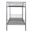 CRO Decor Twin Over Twin Size Metal Bunk Bed (Silver)