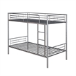 CRO Decor Twin Over Twin Size Metal Bunk Bed (Silver)