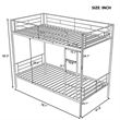 CRO Decor Twin Over Twin Size Metal Bunk Bed (Silver)