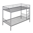 CRO Decor Twin Over Twin Size Metal Bunk Bed (Silver)