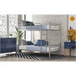 CRO Decor Twin Over Twin Size Metal Bunk Bed (Silver)