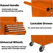 CRO Decor High Capacity Tool Chest with Wheels 8 Drawers Tool Storage (Orange)
