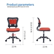 CRO Decor Fabric Swivel Home Office Task Chair with Adjustable Height in Red