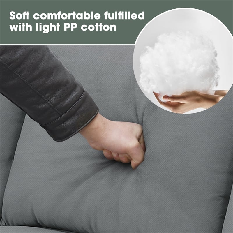 CRO Decor Sofa Sets 7 Seats L Shape with Ottoman Fabric with 3 Pillows (Gray)