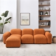 CRO Decor L-Shape Modular Sectional Sofa DIY Combination Teddy Fabric Orange