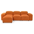 CRO Decor L-Shape Modular Sectional Sofa DIY Combination Teddy Fabric Orange