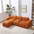CRO Decor L-Shape Modular Sectional Sofa DIY Combination Teddy Fabric Orange