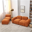 CRO Decor L-Shape Modular Sectional Sofa DIY Combination Teddy Fabric Orange