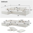 CRO Decor L-shaped Chenille free-install fully foam-filled living room sofa