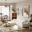 CRO Decor L-shaped Chenille free-install fully foam-filled living room sofa