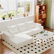 CRO Decor L-shaped Chenille free-install fully foam-filled living room sofa