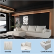 CRO Decor L-shaped Chenille free-install fully foam-filled living room sofa