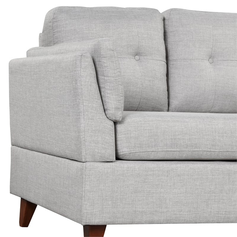 CRO Decor Modern Linen Fabric L-Shaped Sofa (Grey)