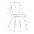 CRO Decor Gray Side Chair Faux Leather Dining Chair (2-piece set)