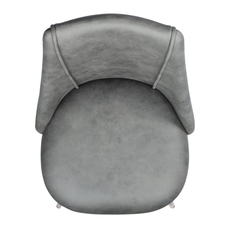 CRO Decor Gray Side Chair Faux Leather Dining Chair (2-piece set)