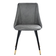 CRO Decor Gray Side Chair Faux Leather Dining Chair (2-piece set)