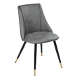 CRO Decor Gray Side Chair Faux Leather Dining Chair (2-piece set)